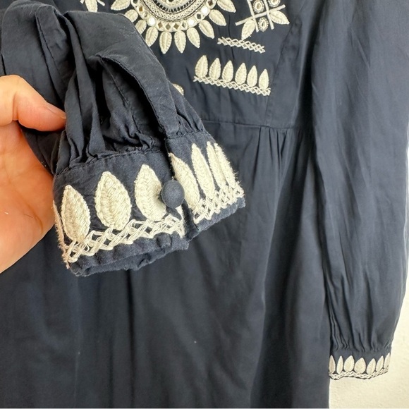 Tory Burch Keegan Embroidered Dress, Navy , Size 8 - Picture 4 of 8